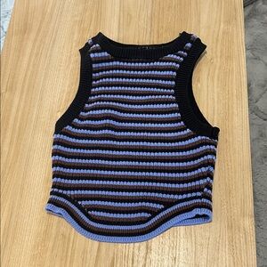 La Hearts Black & Lavender Striped Knit Tank